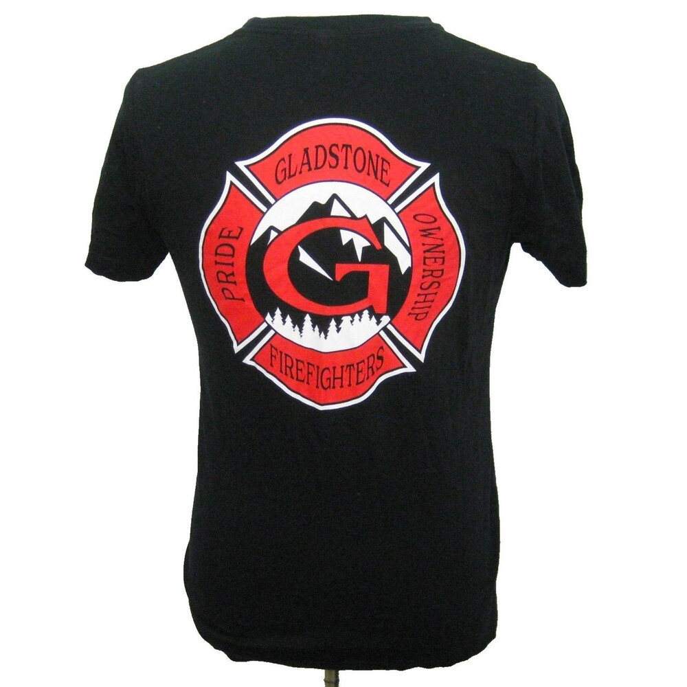 Fire Department T-Shirt Mens Medium Black Short Sleeve Graphic Firefighter Tee